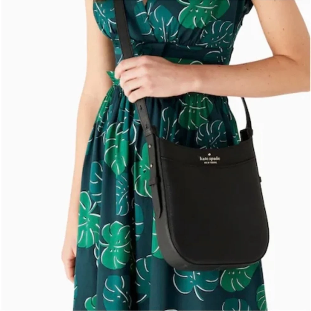 Kate spade NEW YORK North South Leila Crossbody crossbody bag black leather - Picture 5 of 10